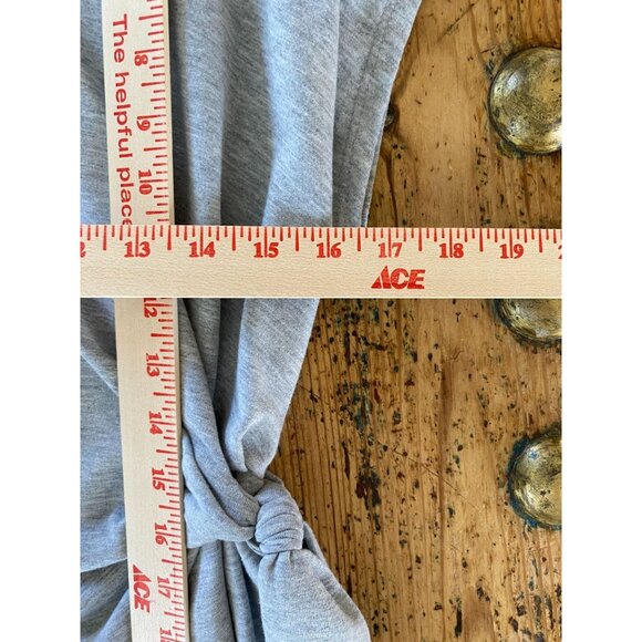 See‎ You Monday Gray Side-Knot Short-Sleeve Tunic Dress S Lightweight Polyester - Picture 6 of 7